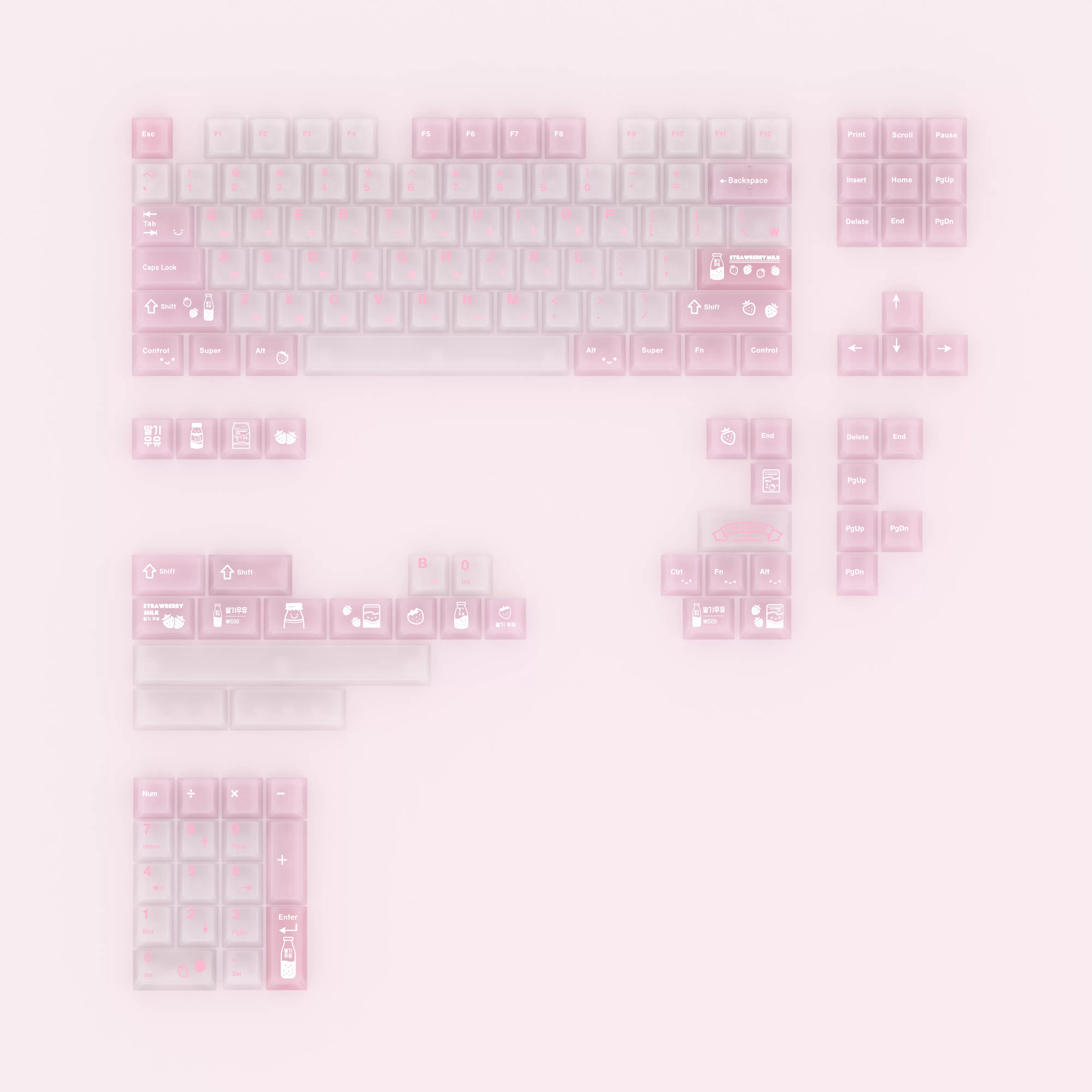 Strawberry Milk Keycap Set