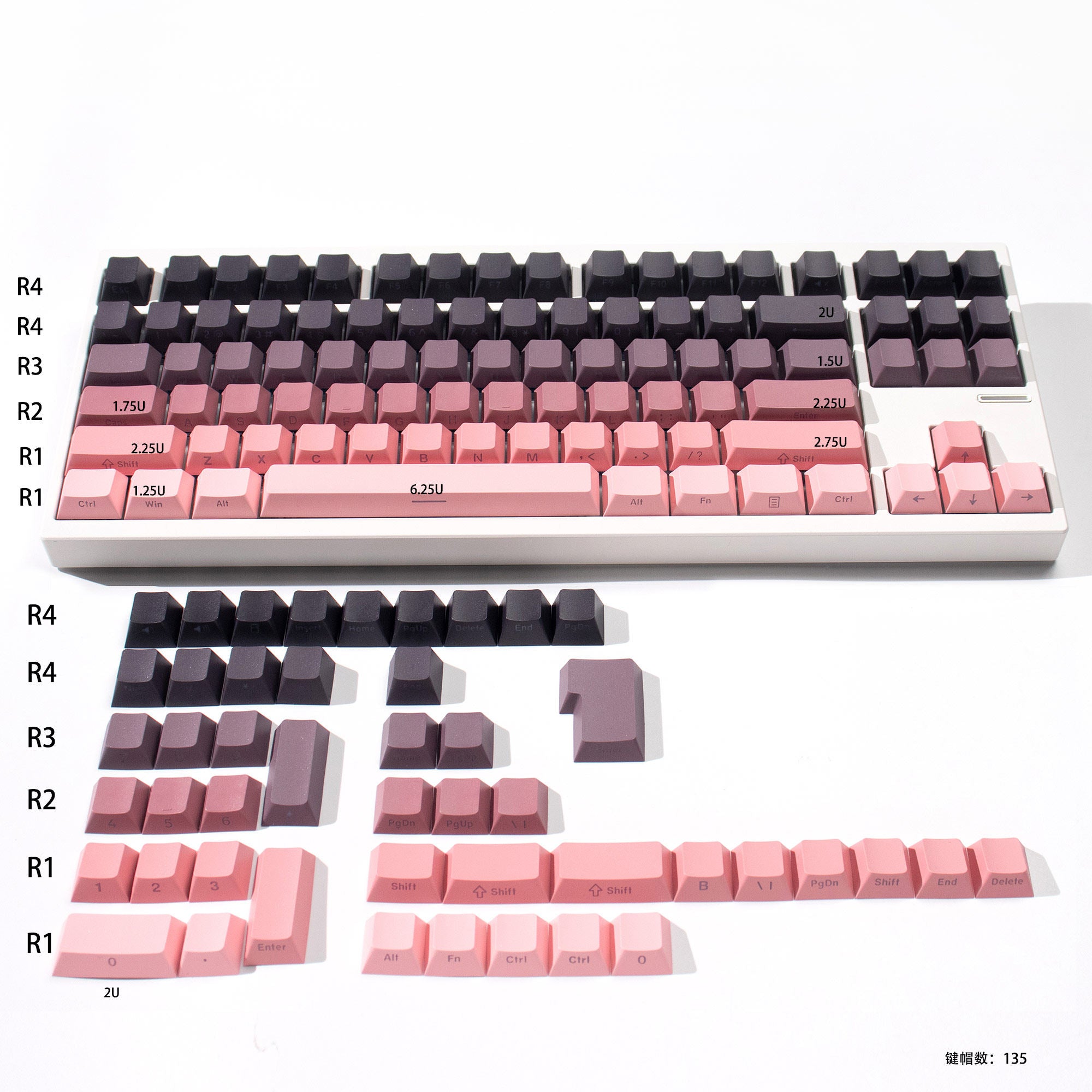 Gradient Pink Keycap Set