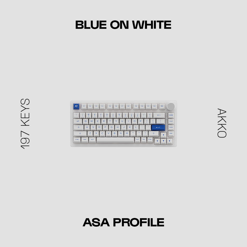 AKKO Blue on White Keycap Set